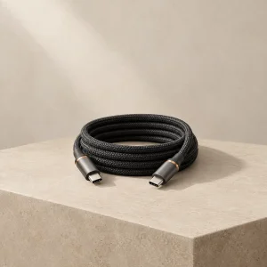 כבל LINK USB-C קלוע ומגולגל עם מחברי אלומיניום