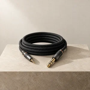 כבל אודיו STUDIO CABLE מגולגל עם מחברים מתכתיים